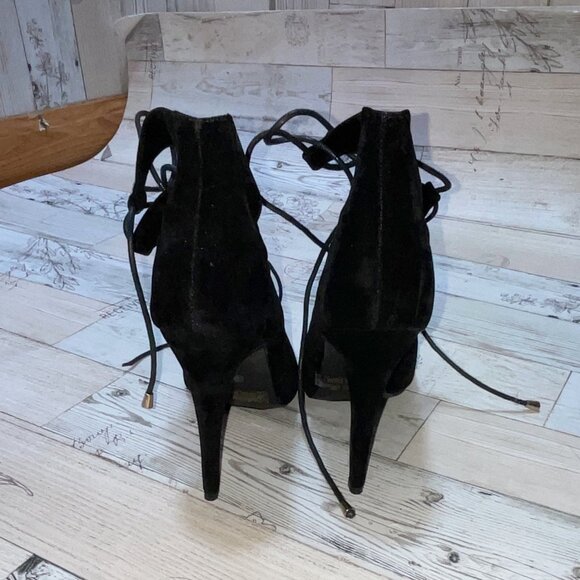 Guilty Soles Claire Black Lace Up Stilettos - Picture 4 of 5